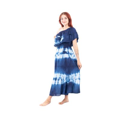 Dlouhé batikované šaty s volány Annabelle Blue Thailand