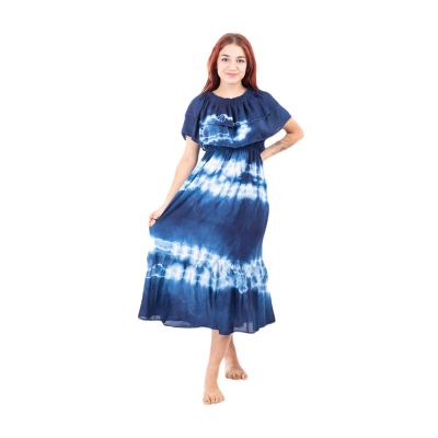 Dlouhé batikované šaty s volány Annabelle Thailand
