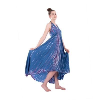 Dlouhé kobaltově modré batikované šaty Tripta Cobalt Blue | UNI