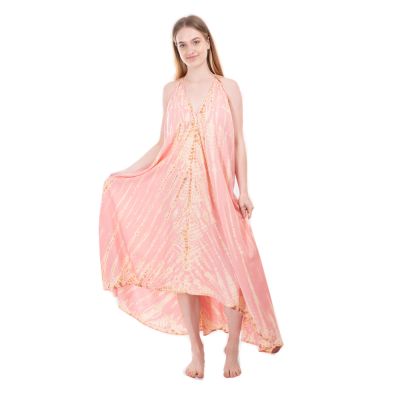 Dlouhé růžové batikované šaty Tripta Pink | UNI