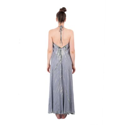 Dlouhé šedé batikované šaty Tripta Grey Thailand