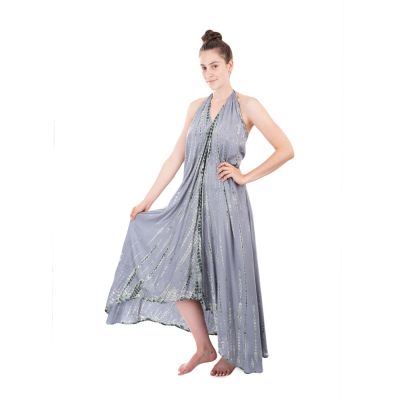 Dlouhé šedé batikované šaty Tripta Grey | UNI