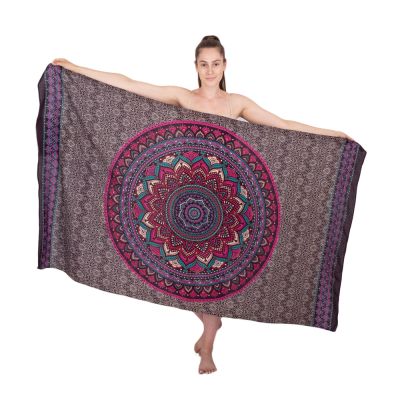 Sarong / pareo / plážový šátek Lotosová mandala –  fialový-purpurový