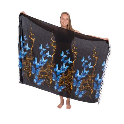 Sarong / pareo / plážový šátek Motýlí rej modrý