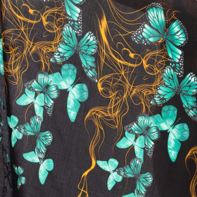 Sarong / pareo / plážový šátek Motýlí rej zelený Thailand
