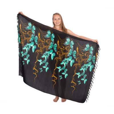 Sarong / pareo / plážový šátek Motýlí rej zelený