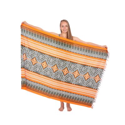 Sarong / pareo / plážový šátek Ophelia – oranžový-khaki
