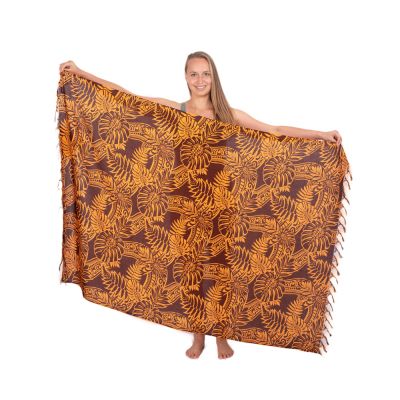 Sarong / pareo / plážový šátek Solada oranžovo-hnědý
