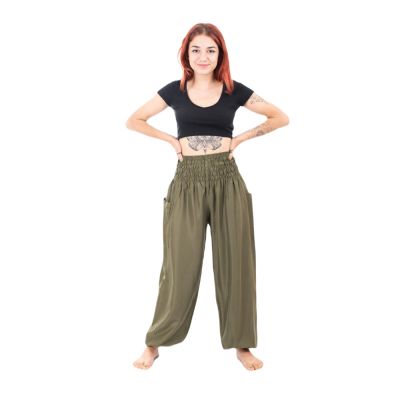 Turecké kalhoty / harémky Somchai Khaki Thailand