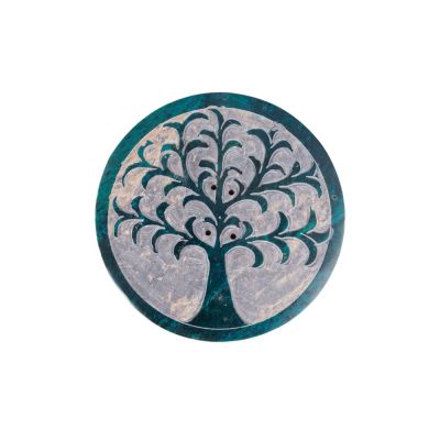 Mramorový stojánek na vonné tyčinky Strom života - modrý