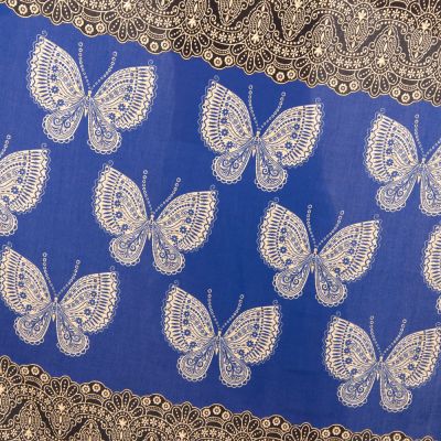 Sarong / pareo / plážový šátek s motýlky Butterflies Blue Thailand
