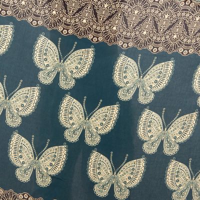 Sarong / pareo / plážový šátek s motýlky Butterflies Petrol Blue Thailand