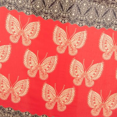 Sarong / pareo / plážový šátek s motýlky Butterflies Red Thailand