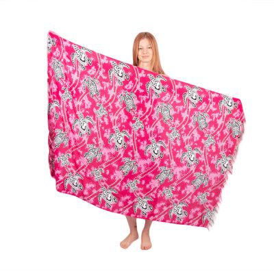 Sarong / pareo / plážový šátek Turtles Pink