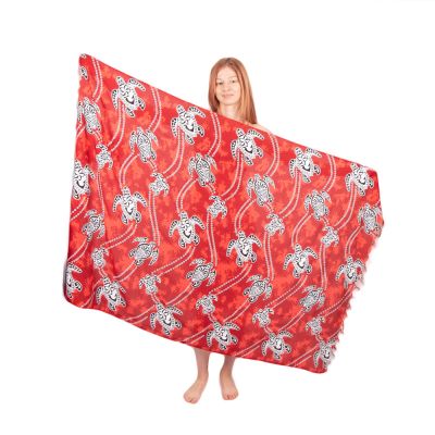 Sarong / pareo / plážový šátek Turtles Red