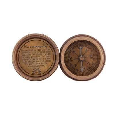 Mosazný retro kompas se slunečními hodinami Stanley London 1862 India