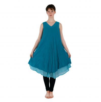 Modré letní šaty Dahlia Cyan Blue | UNI