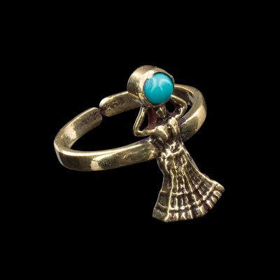 Mosazný prsten na nohu s kamínkem Nefertari Tyrkenit 1