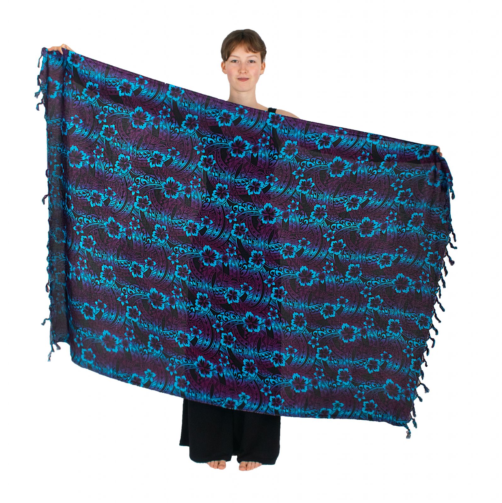 Sarong / pareo / plážový šátek Sibyl – modrý-fialový Thailand