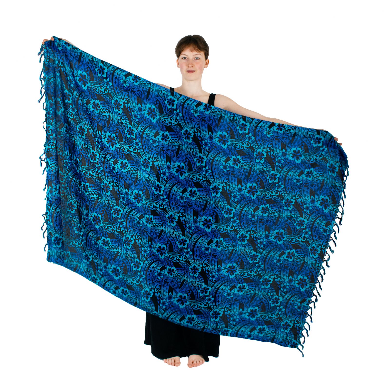 Sarong / pareo / plážový šátek Sibyl – modrý Thailand