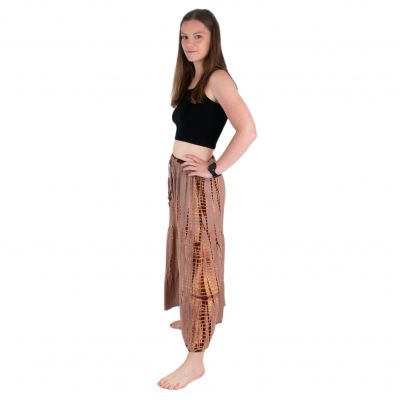 Batikovaná kalhotová sukně Yana Greyish-Brown Thailand