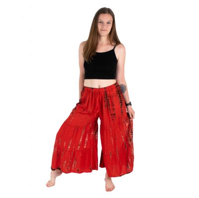 Batikovaná kalhotová sukně Yana Red | UNI