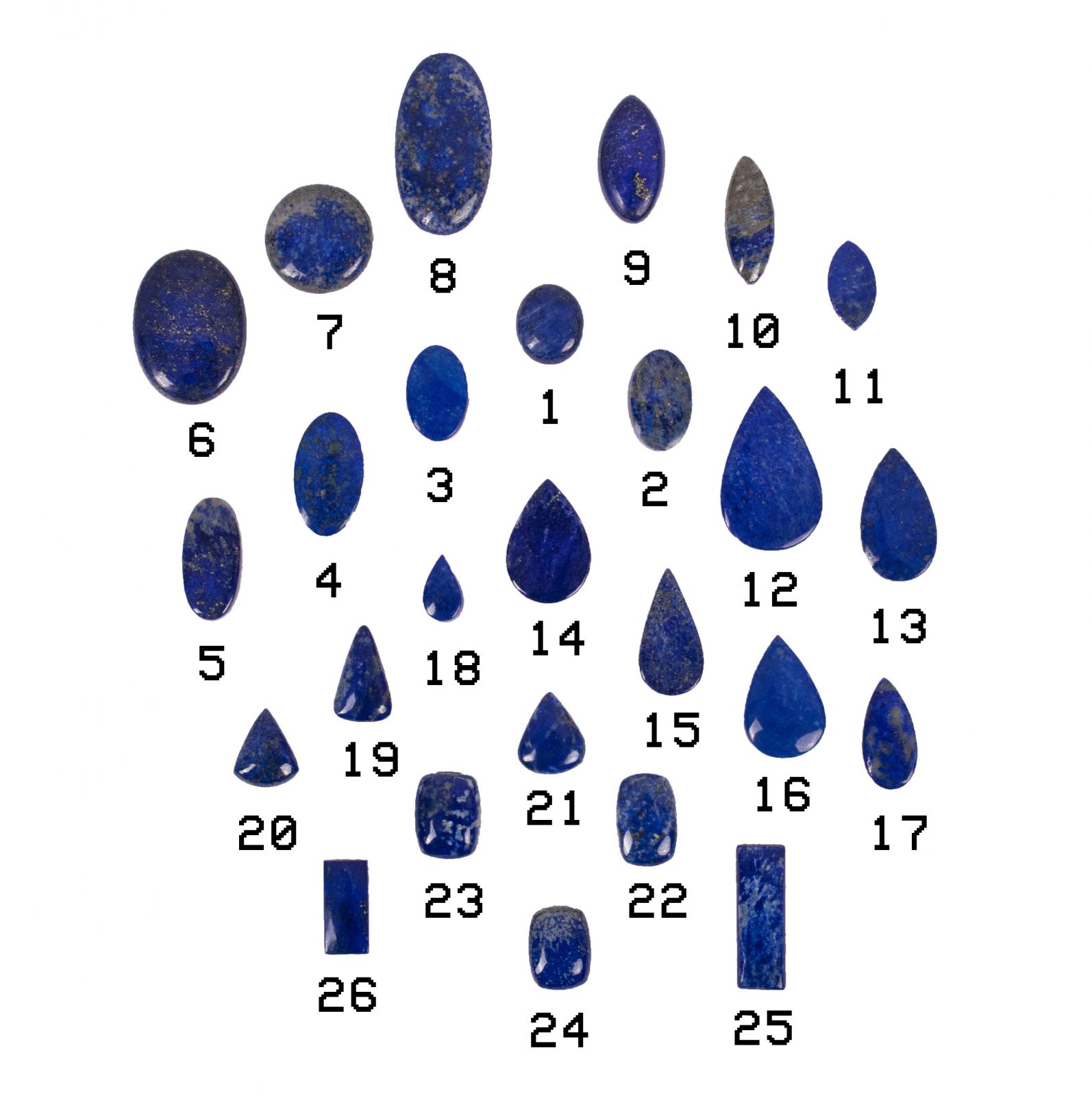 Broušený polodrahokam - Lapis Lazuli India