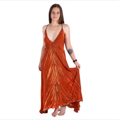 Dlouhé batikované šaty Tripta Orange | UNI
