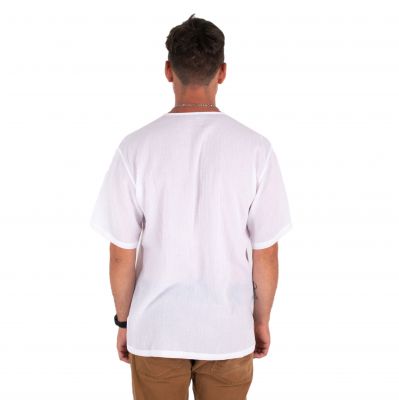 Kurta Lamon White - pánská košile s krátkým rukávem Thailand