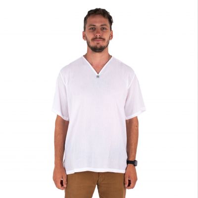 Kurta Lamon White - pánská košile s krátkým rukávem Thailand