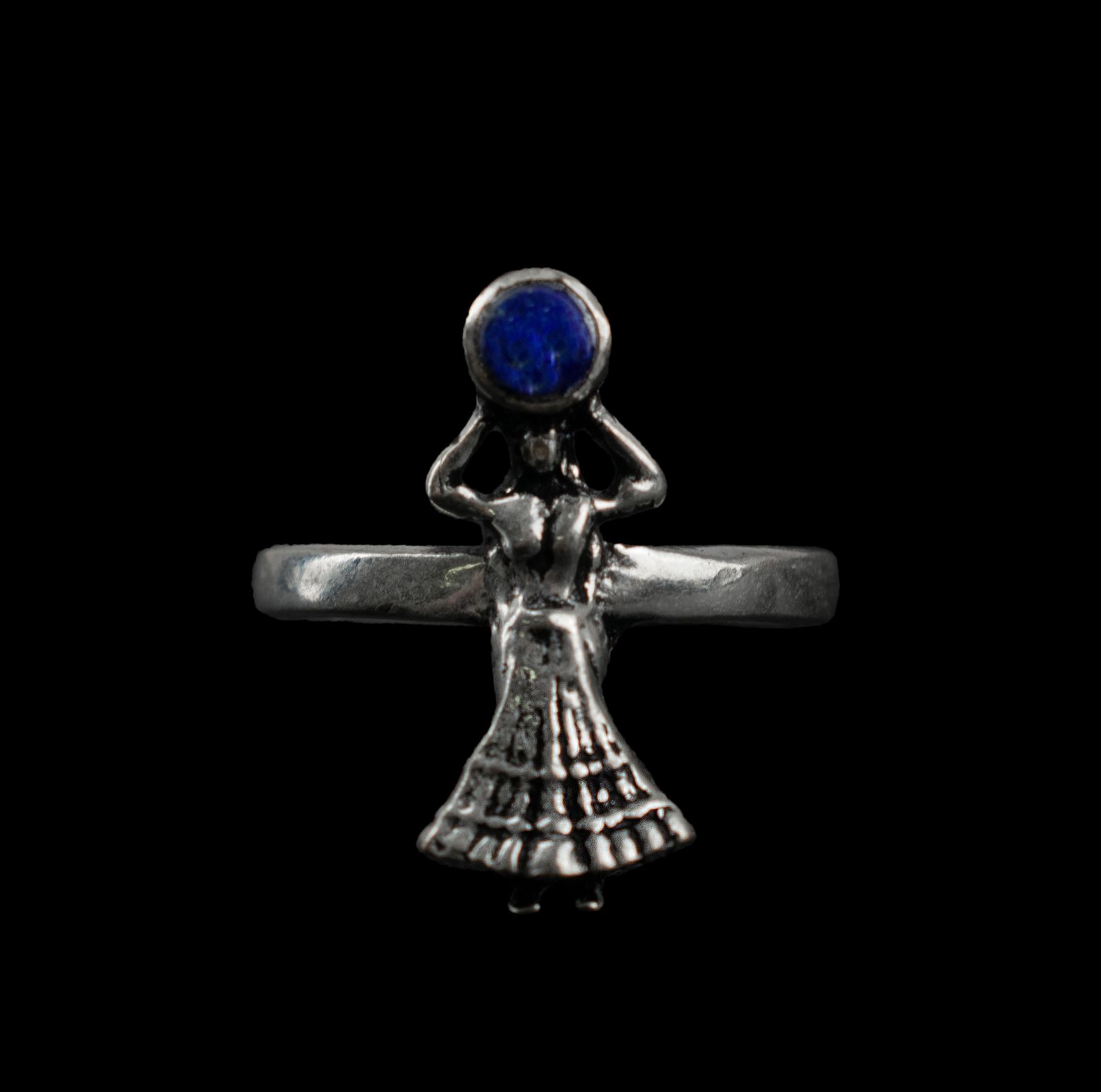 Prsten na nohu z německého stříbra s kamínkem Nefertari Lapis lazuli India