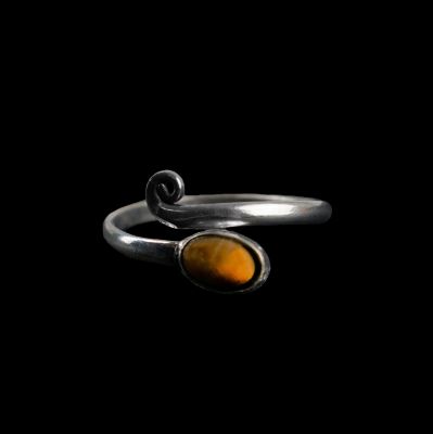 Prsten na nohu z německého stříbra s kamínkem Yasmine Tygří oko