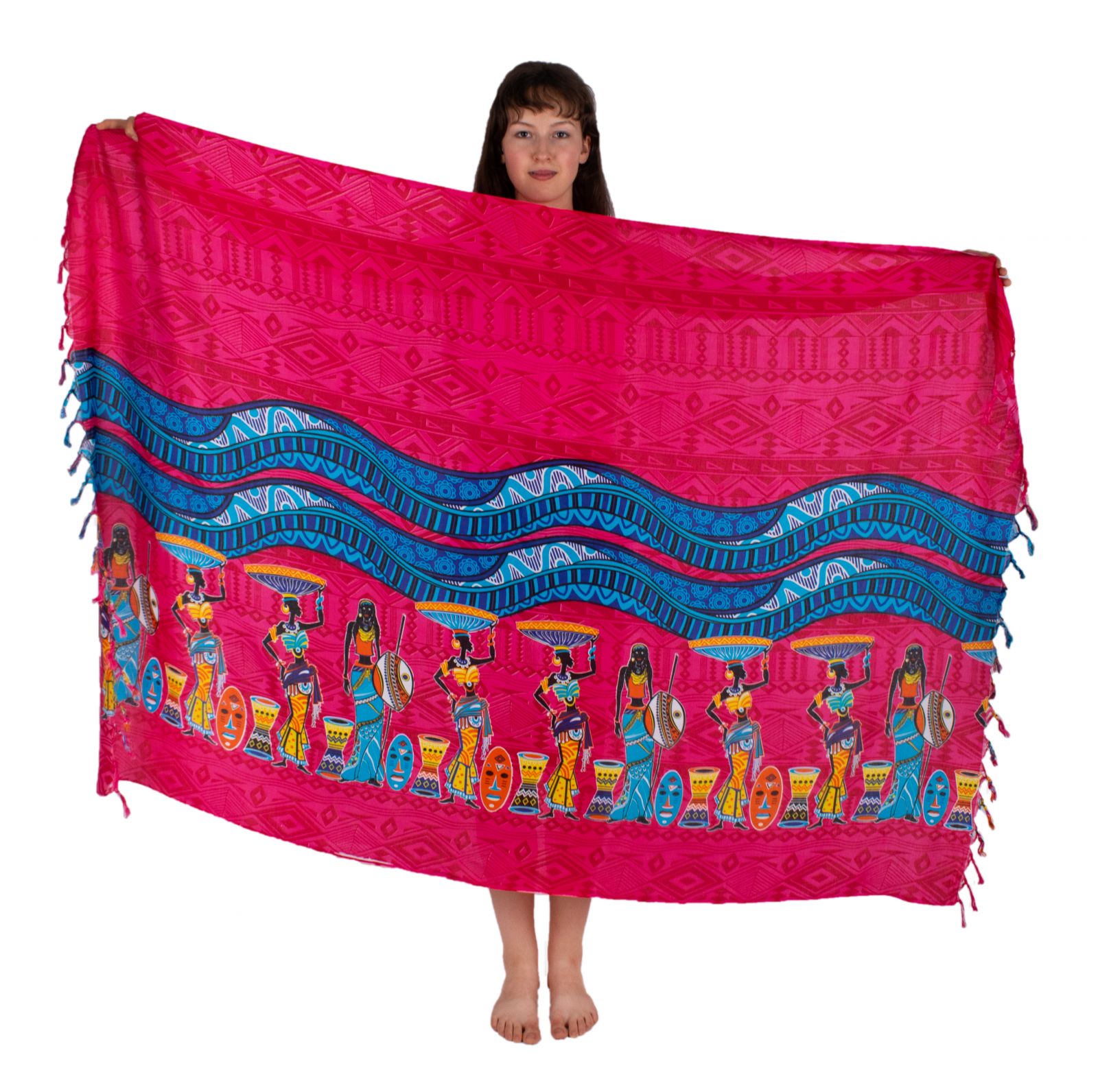 Sarong / pareo / plážový šátek African Women Pink Thailand