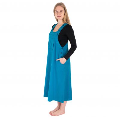 Azurově modré bavlněné šaty s laclem Jayleen Cyan Nepal