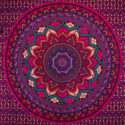 Bavlněný přehoz na postel Lotosová mandala – fialový India