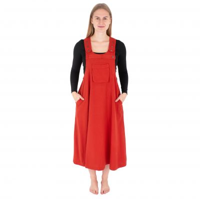 Červené bavlněné šaty s laclem Jayleen Red | S/M, L/XL, XXL