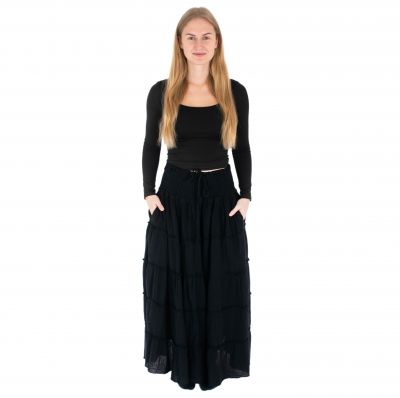 Dlouhá černá etno / hippie sukně Bhintuna Black | S/M, L/XL, XXL/XXXL