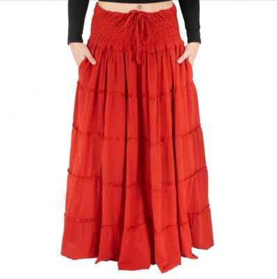 Dlouhá červená etno / hippie sukně Bhintuna Red Nepal
