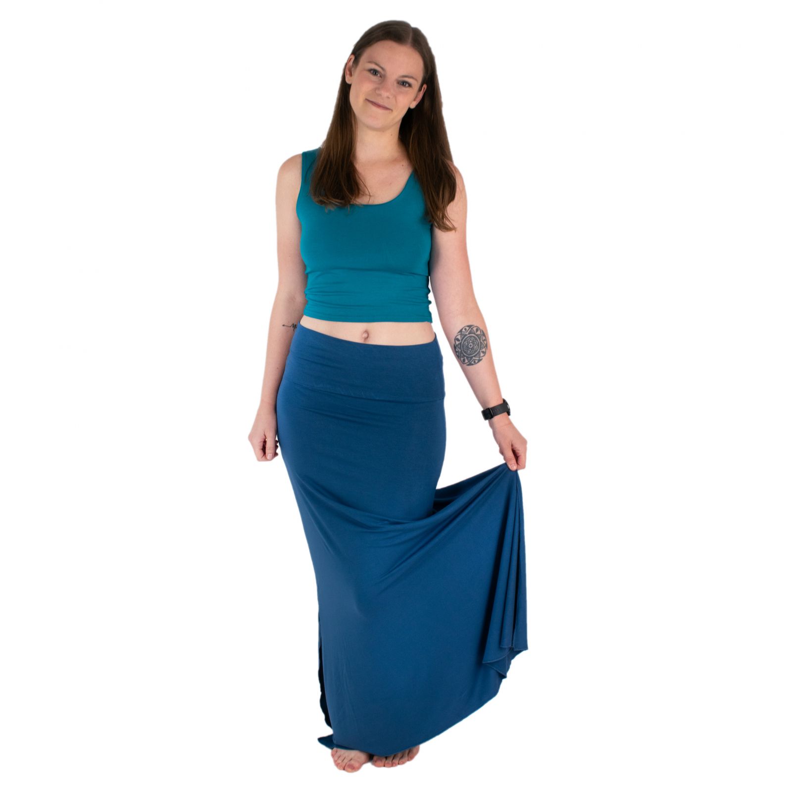 Dlouhá jednobarevná sukně Panjang Cobalt Blue Thailand