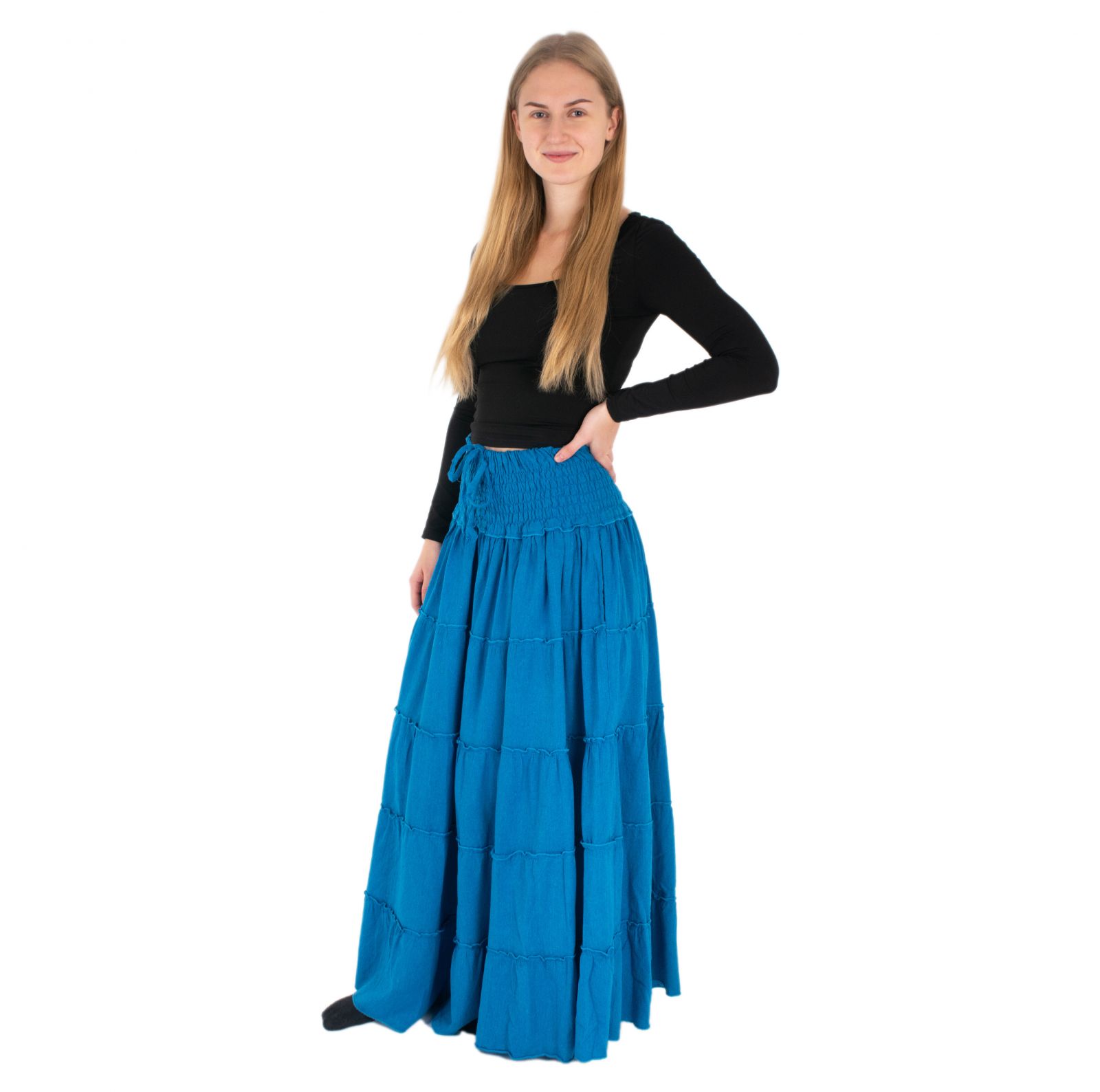 Dlouhá modrá etno / hippie sukně Bhintuna Cobalt Blue Nepal