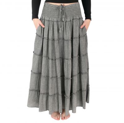 Dlouhá šedá etno / hippie sukně Bhintuna Grey Nepal