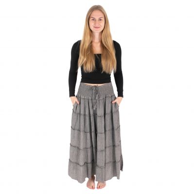 Dlouhá šedá etno / hippie sukně Bhintuna Grey | S/M, L/XL, XXL/XXXL