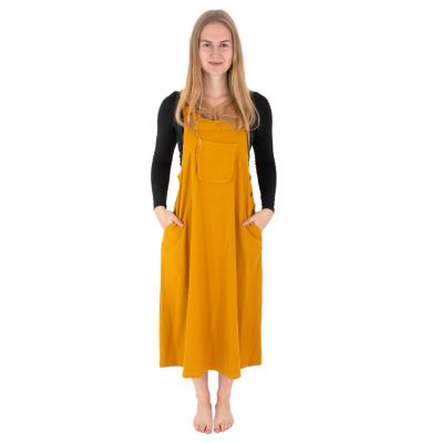 Hořčicově žluté bavlněné šaty s laclem Jayleen Mustard yellow | S/M, L/XL, XXL