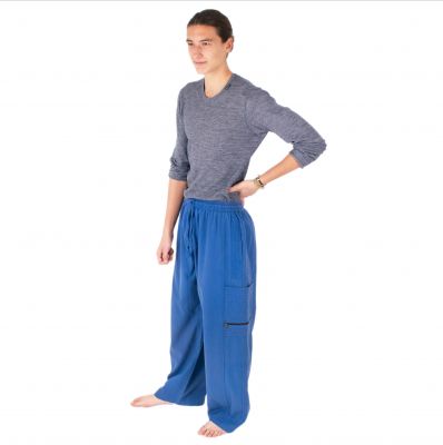 Modré pánské bavlněné kalhoty Taral Blue Nepal