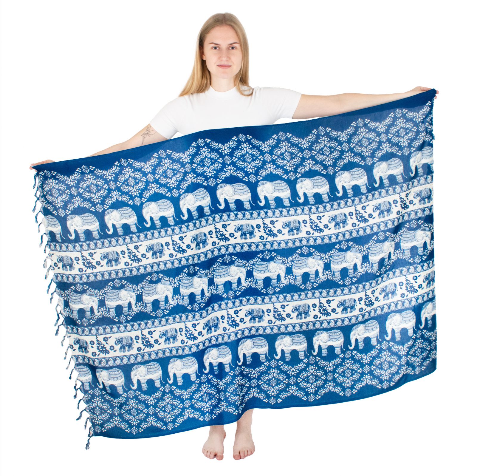 Sarong / pareo / plážový šátek Dramblys Cerulean Blue Thailand