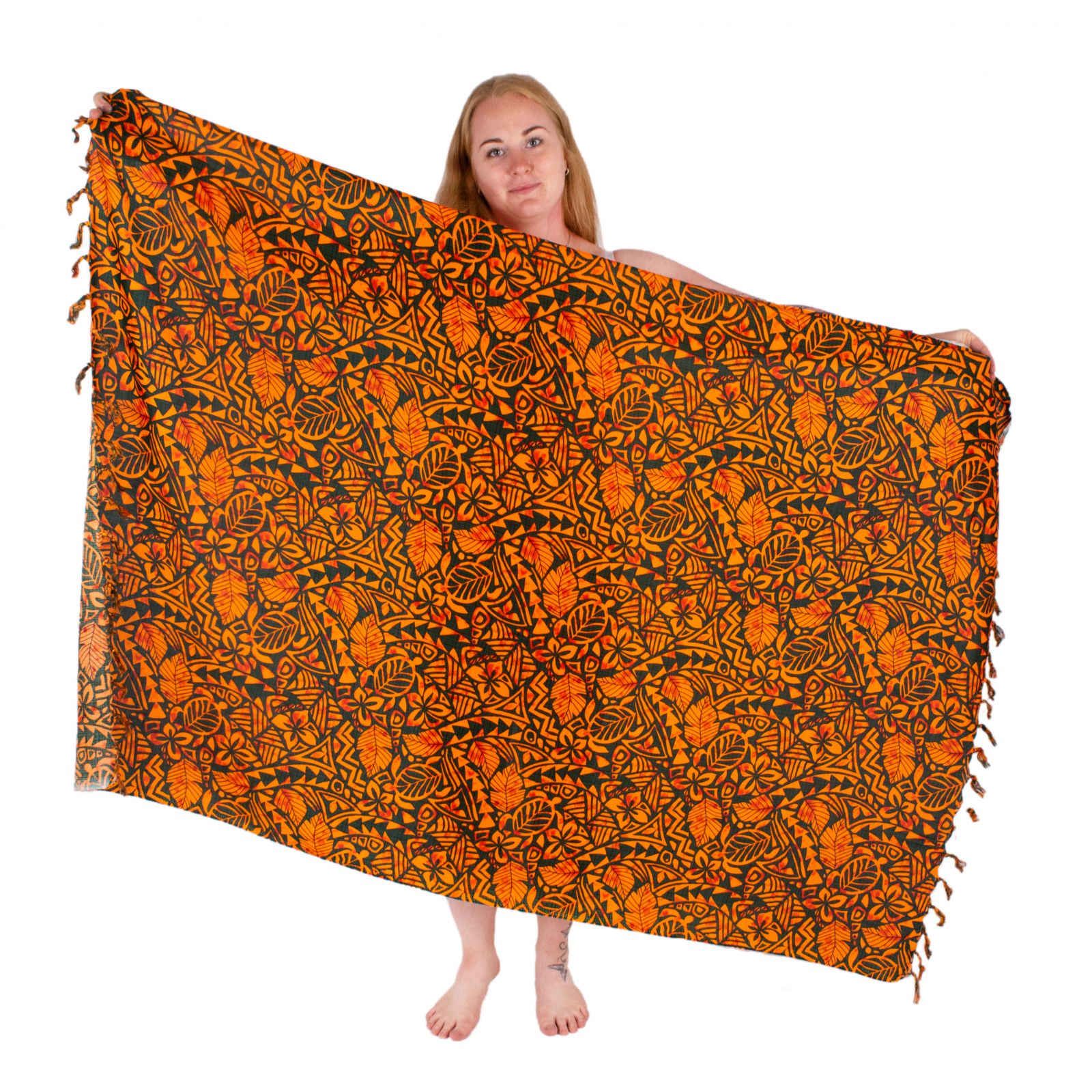 Sarong / pareo / plážový šátek Wangari Orange Thailand