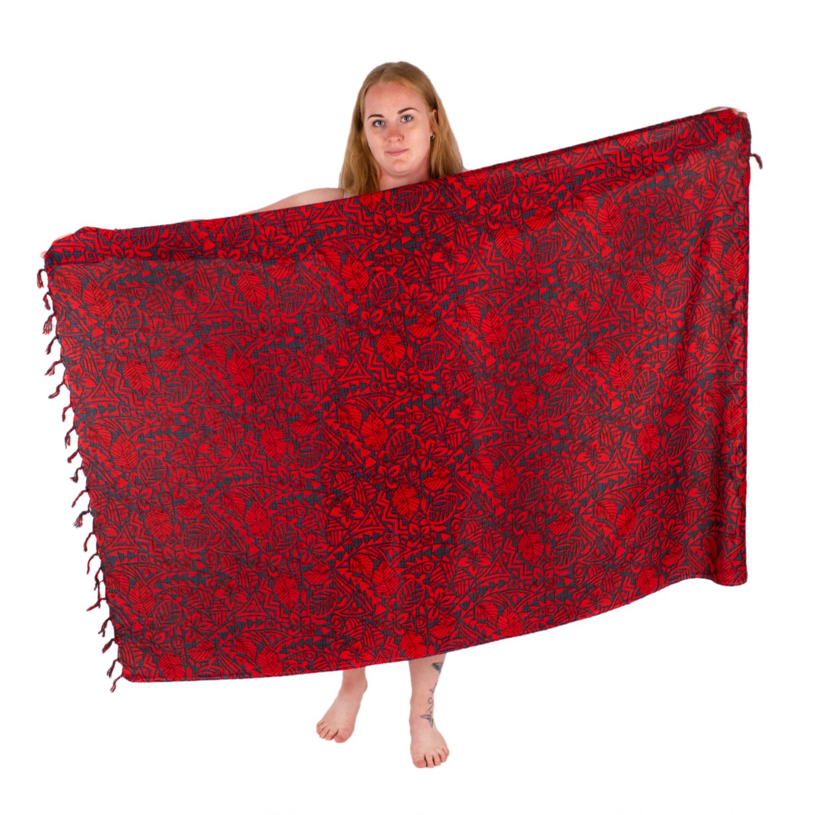 Sarong / pareo / plážový šátek Wangari Red Thailand