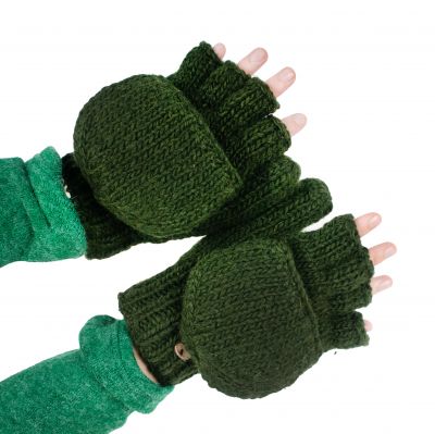 Vlněné odklápěcí rukavice Butwal Green