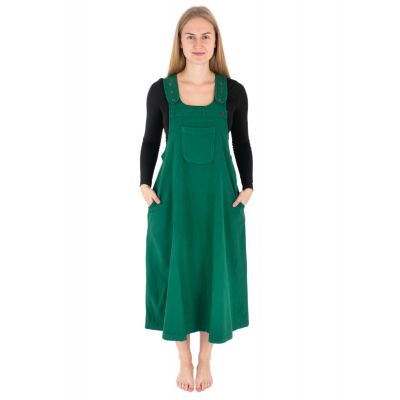 Lahvově zelené bavlněné šaty s laclem Jayleen Bottle Green | S/M, L/XL, XXL