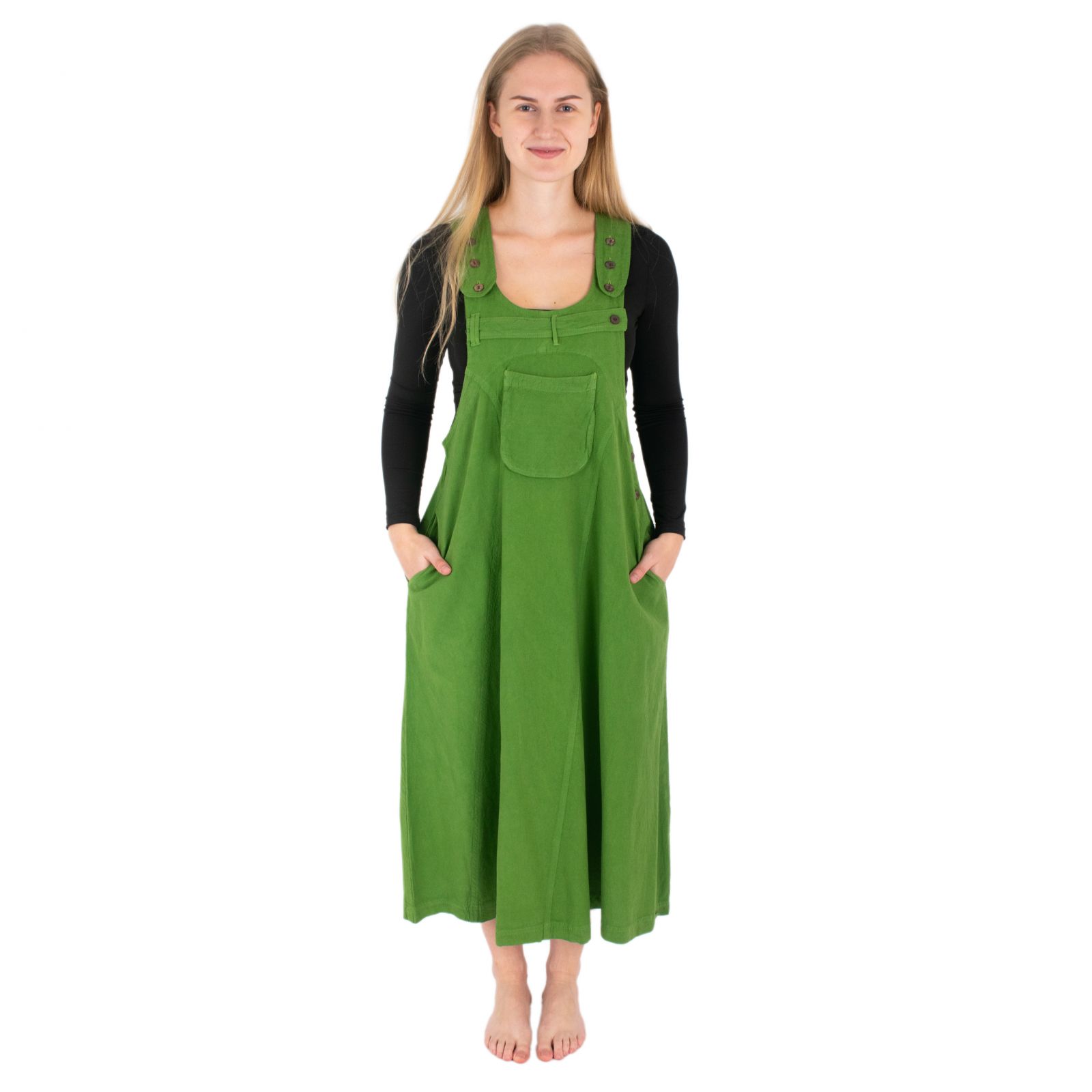 Zelené bavlněné šaty s laclem Jayleen Green Nepal